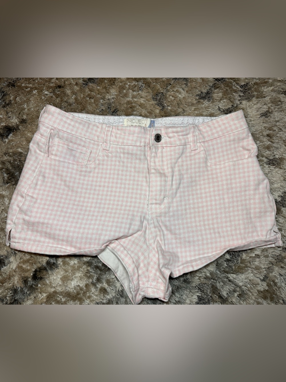 Project Rebels Pink Gingham High Waist Women’s Shorts